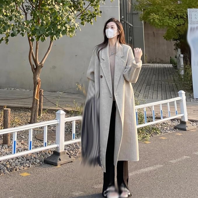 Amazon | [YJSO] XS ロング チェスターコート レディース カシミヤ